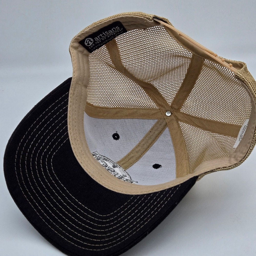 Artisans Snapback Hat Men OSFA Busch Light Ducks Unlimited Black Tan Trucker Cap - Picture 7 of 11